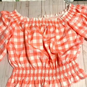 pink plaid|cropped shirt